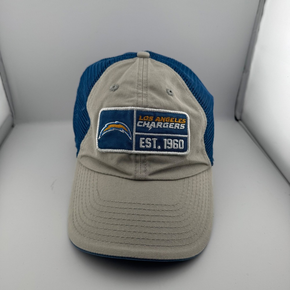 NFL Team Apparel LA Chargers Hat Unisex OS Tan Blue Snapback Mesh Trucker Cap